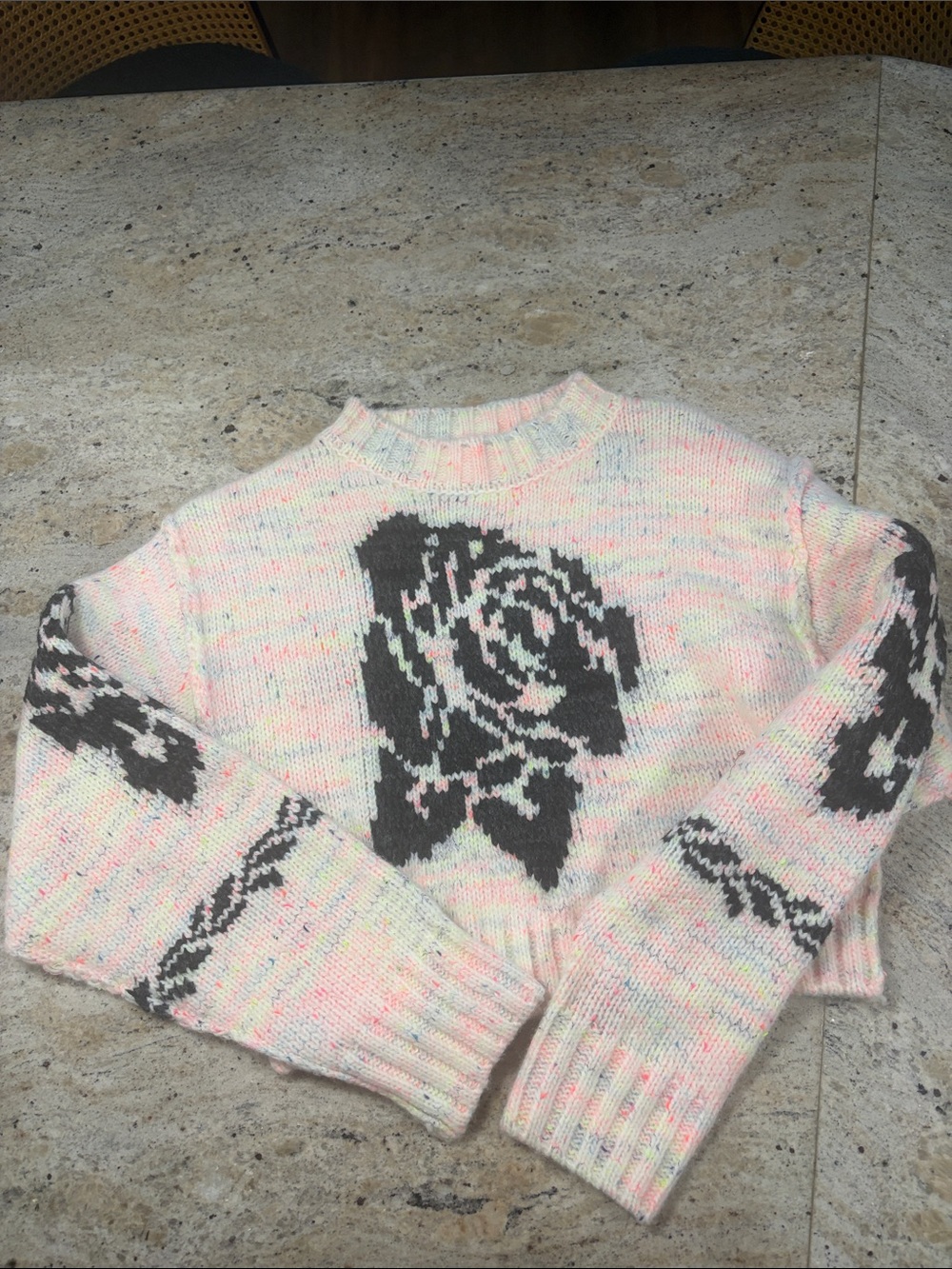 NWOT Altar’d State Pastel Speckled Rose Knit Sweater